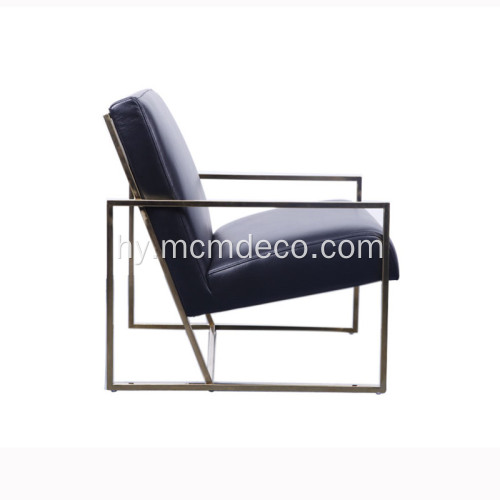 Չժանգոտվող պողպատից լաունջի աթոռ `պարզ նստատեղով